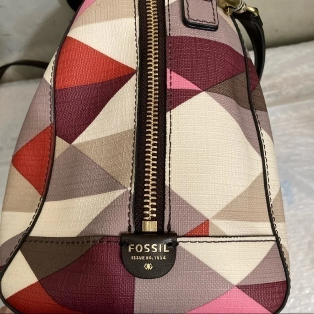 Fossil Sidney scarlet multicolor convertible barrel messenger bag - Picture 11 of 13